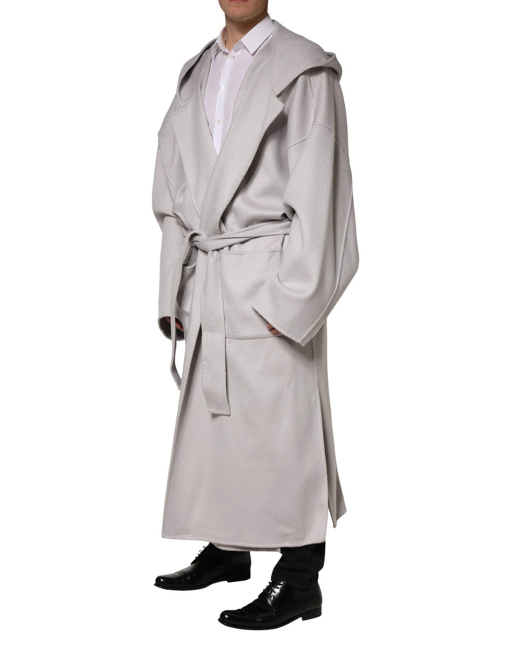 Dolce &amp; Gabbana Sample Sale Dolce &amp; Gabbana Off White Belted Long Trench Coat Men Jacket - | Designer outlet