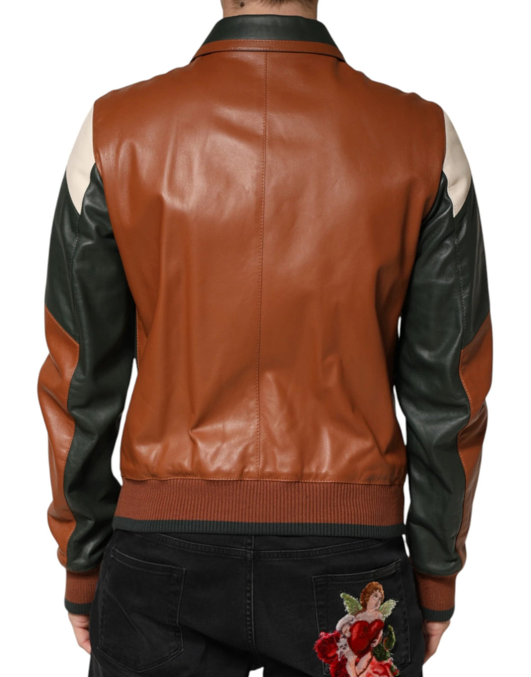 Dolce &amp; Gabbana Sample Sale Dolce &amp; Gabbana Multicolor Leather Full Zip men Biker Jacket - | Designer outlet