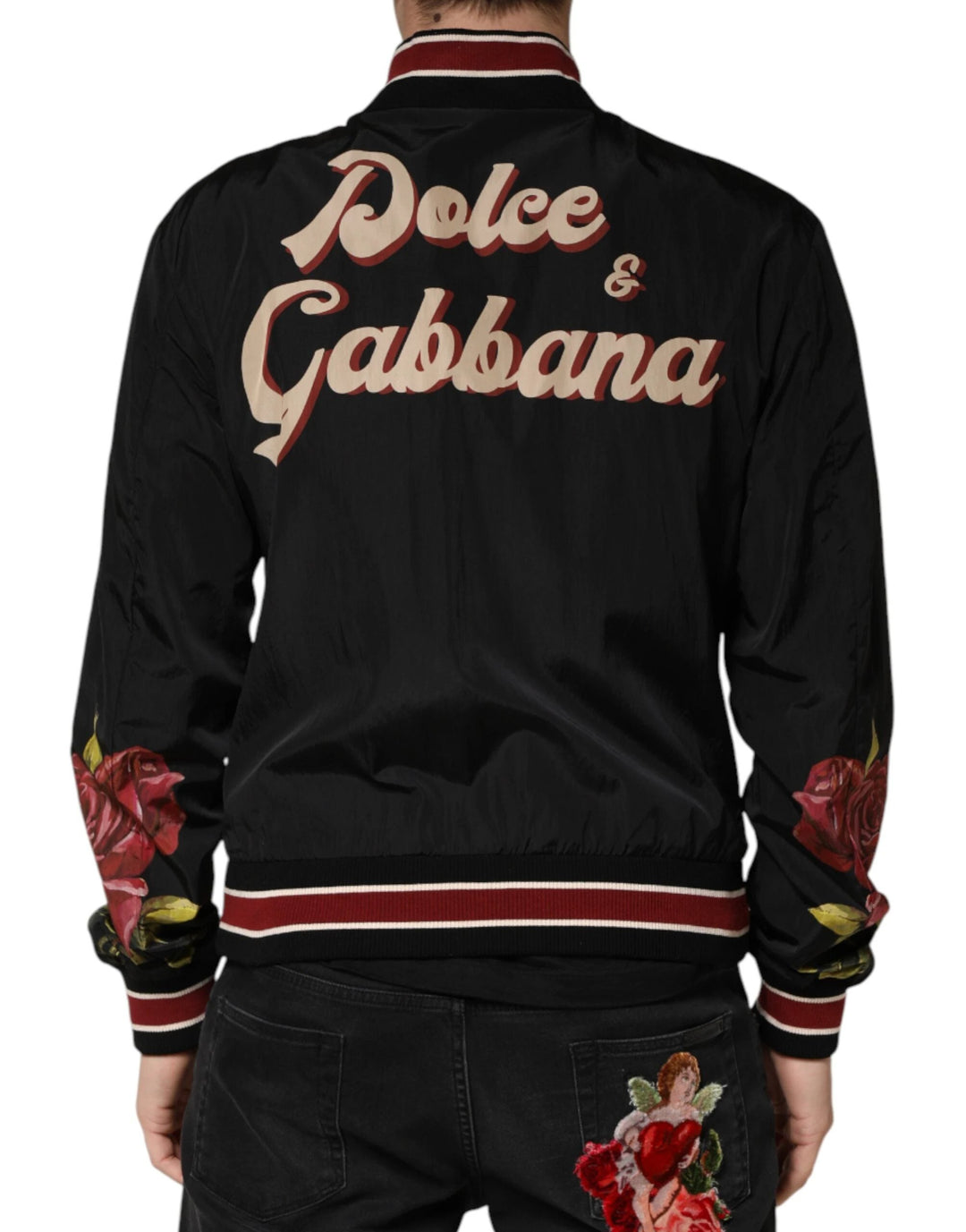 Dolce &amp; Gabbana Sample Sale Dolce &amp; Gabbana Black Pin Up Button Down Men Bomber Jacket - | Designer outlet