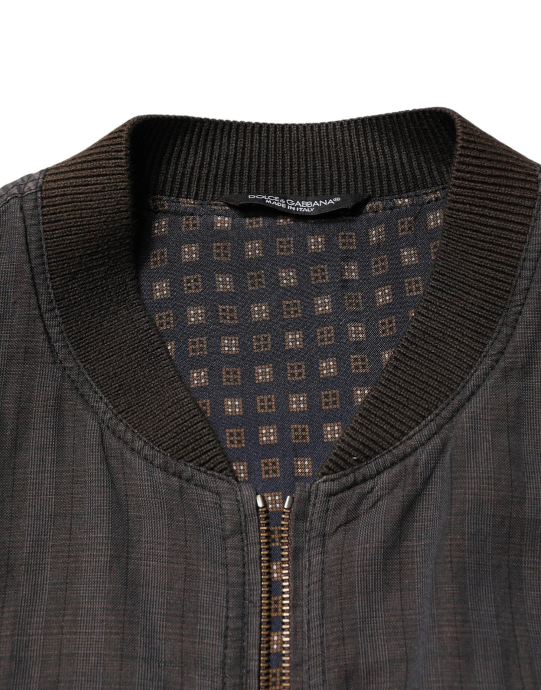 Dolce &amp; Gabbana Sample Sale Dolce &amp; Gabbana Black Stripes Cotton Full Zip Bomber Jacket - | Designer outlet