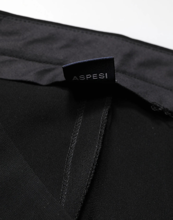 Aspesi Sample Sale Aspesi Black High Waist Zip Straight Chino Trouser Pants - | Designer outlet
