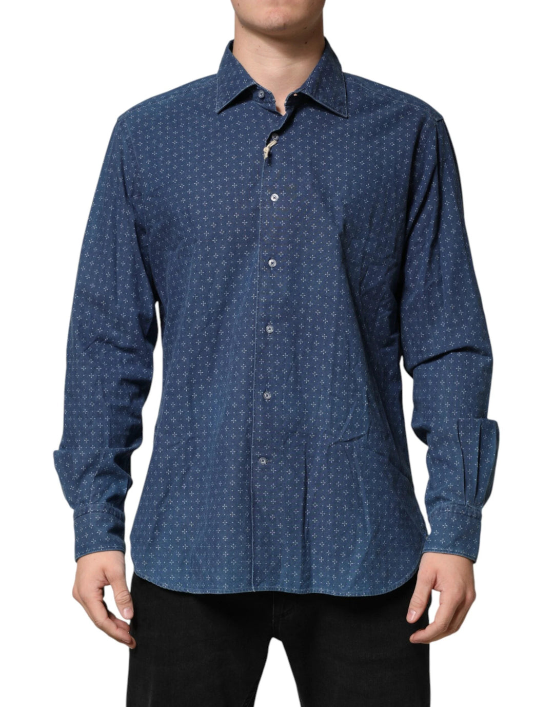 Orian 1968 Sample Sale Orian 1968 Blue Button Down Long Sleeves Men Shirt - | Designer outlet