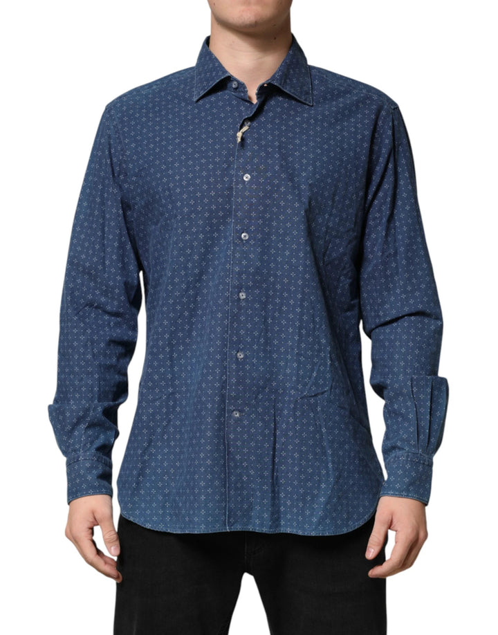 Orian 1968 Sample Sale Orian 1968 Blue Button Down Long Sleeves Men Shirt - | Designer outlet