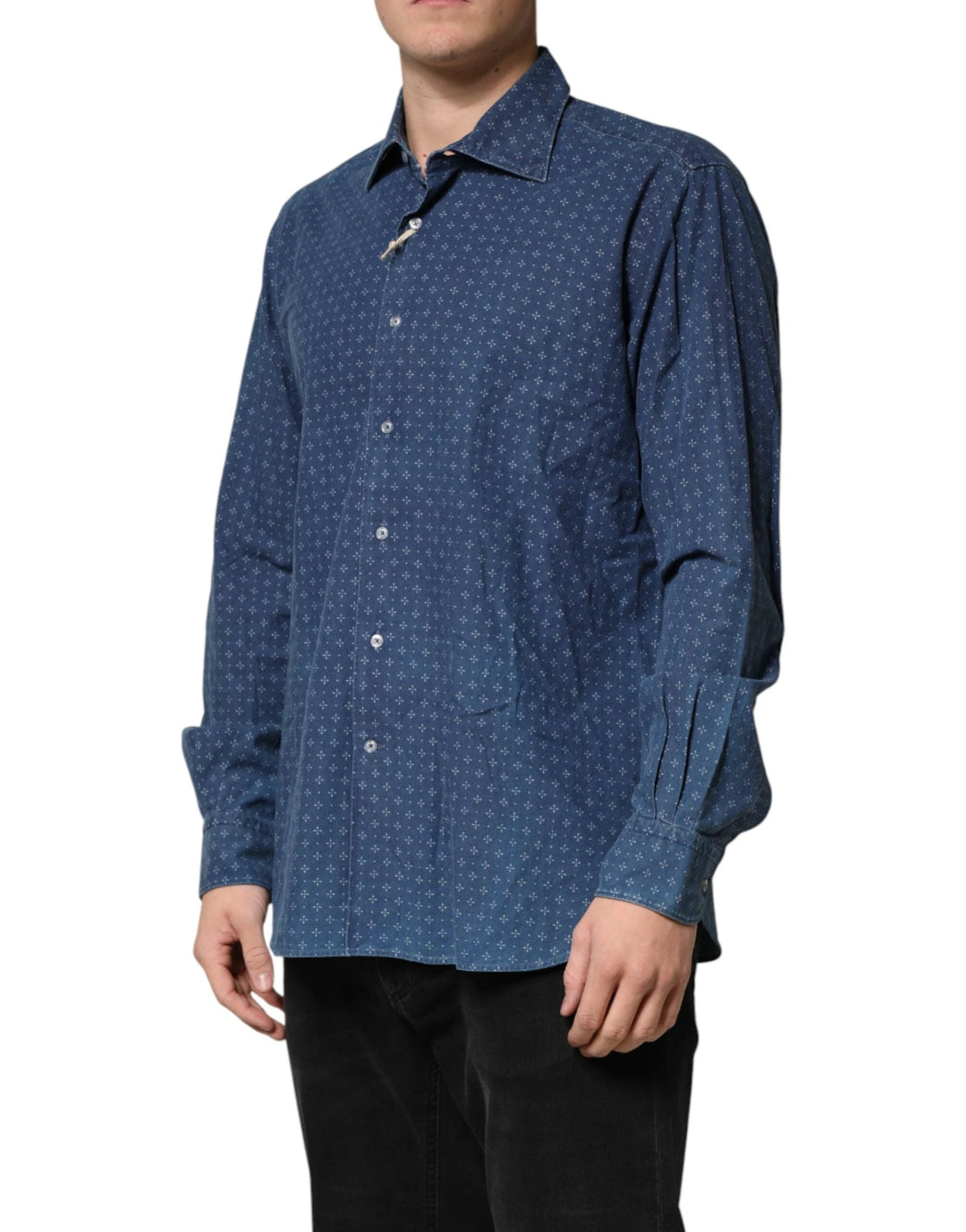 Orian 1968 Sample Sale Orian 1968 Blue Button Down Long Sleeves Men Shirt - | Designer outlet
