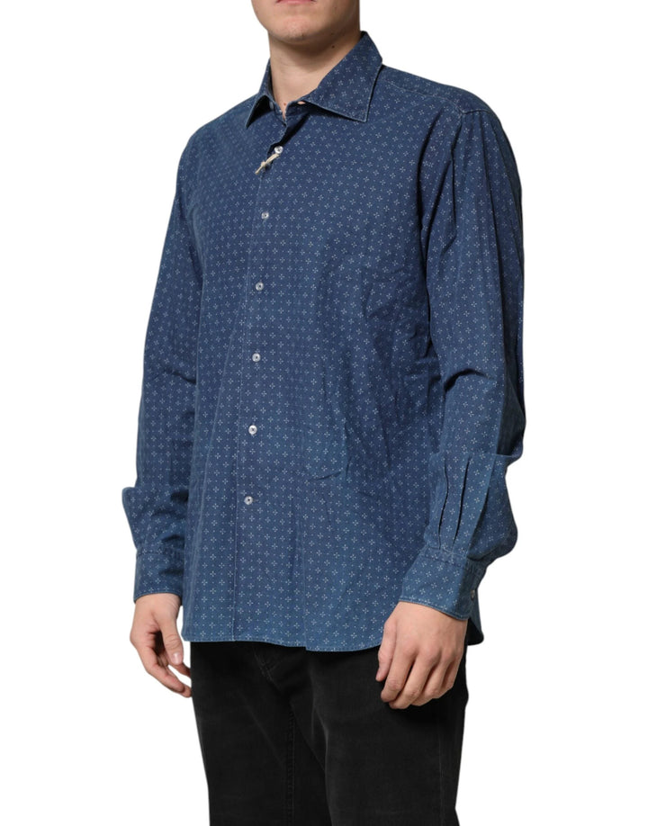 Orian 1968 Sample Sale Orian 1968 Blue Button Down Long Sleeves Men Shirt - | Designer outlet