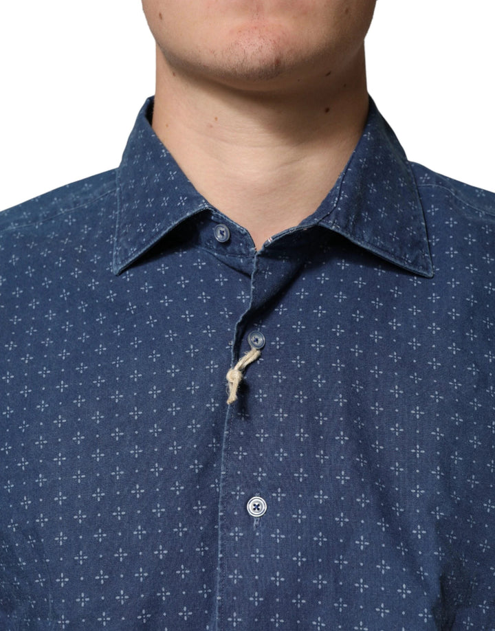 Orian 1968 Sample Sale Orian 1968 Blue Button Down Long Sleeves Men Shirt - | Designer outlet