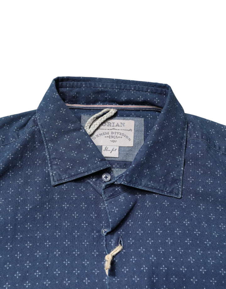 Orian 1968 Sample Sale Orian 1968 Blue Button Down Long Sleeves Men Shirt - | Designer outlet