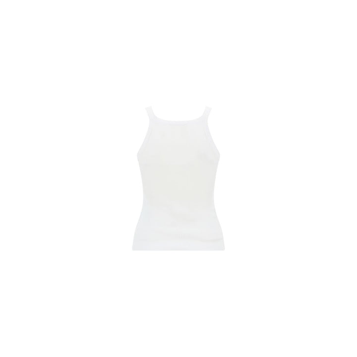 Fendi White Cotton Sleeveles T-Shirt
