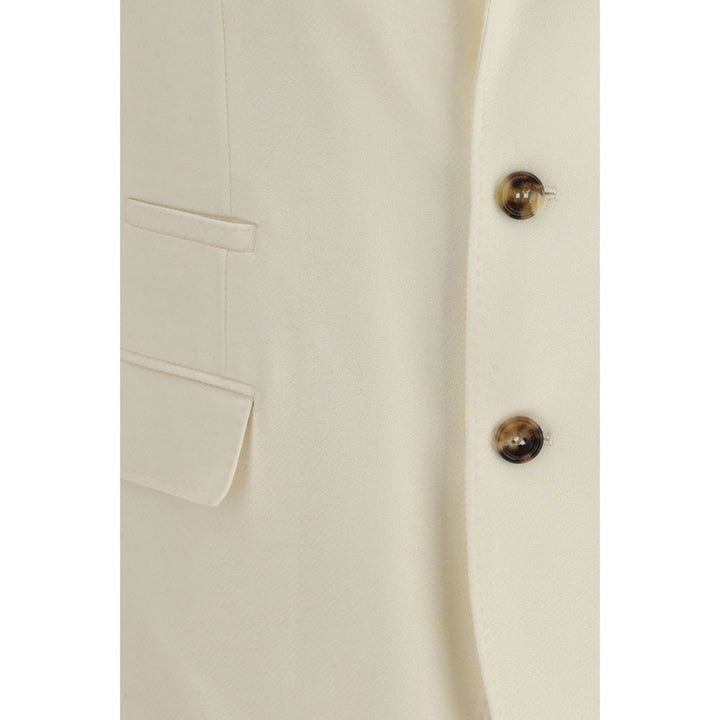 Brunello Cucinelli Cream Wool Blazer by Brunello Cucinelli outlet now on sale