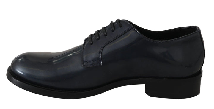 Dolce &amp; Gabbana Blue Leather Derby Dress Formal Shoes by Dolce &amp; Gabbana outlet now on sale