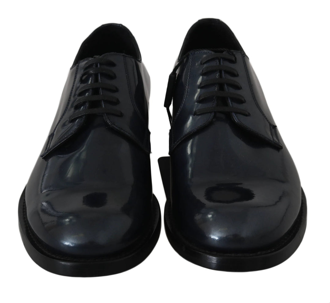 Dolce &amp; Gabbana Blue Leather Derby Dress Formal Shoes by Dolce &amp; Gabbana outlet now on sale