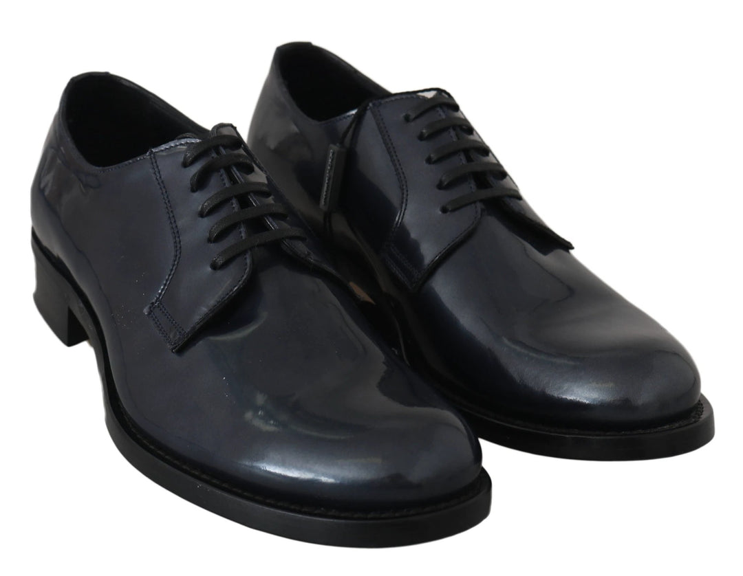 Dolce &amp; Gabbana Blue Leather Derby Dress Formal Shoes by Dolce &amp; Gabbana outlet now on sale