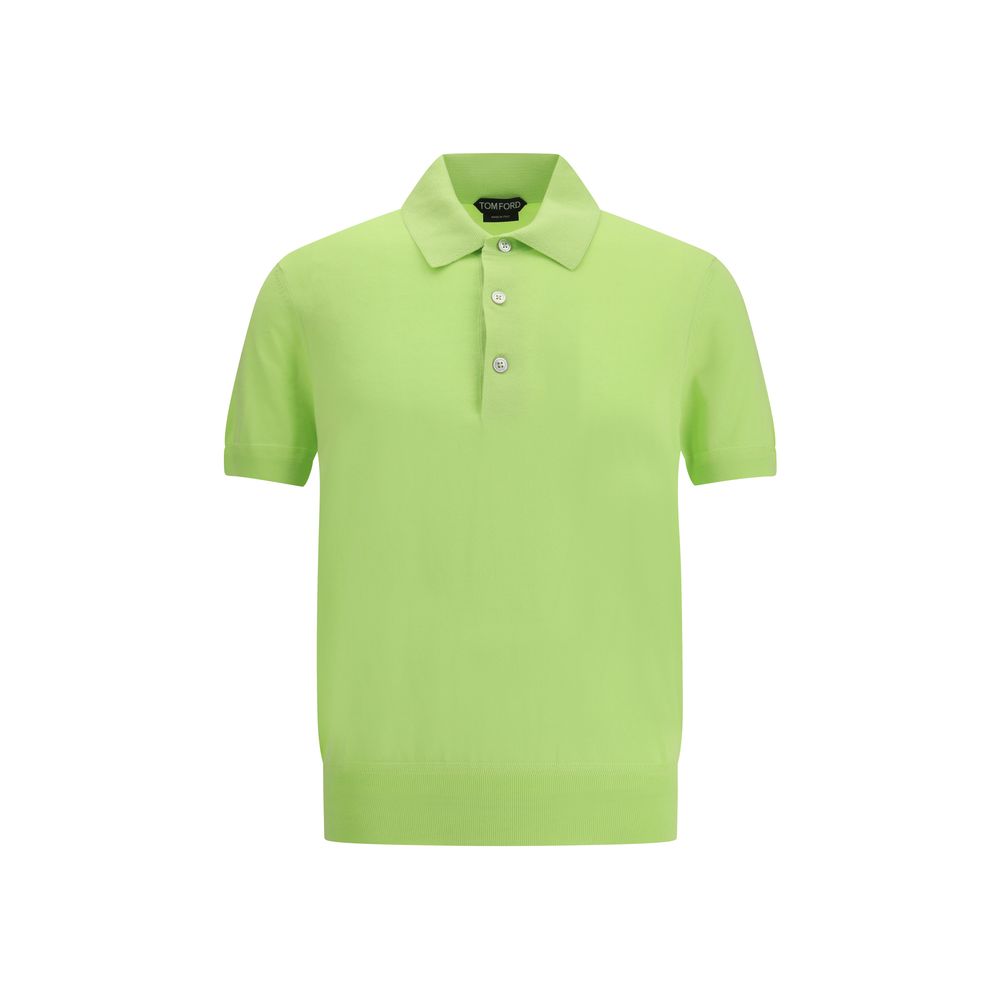 Tom Ford Green Cotton Polo Shirt by Tom Ford outlet now on sale