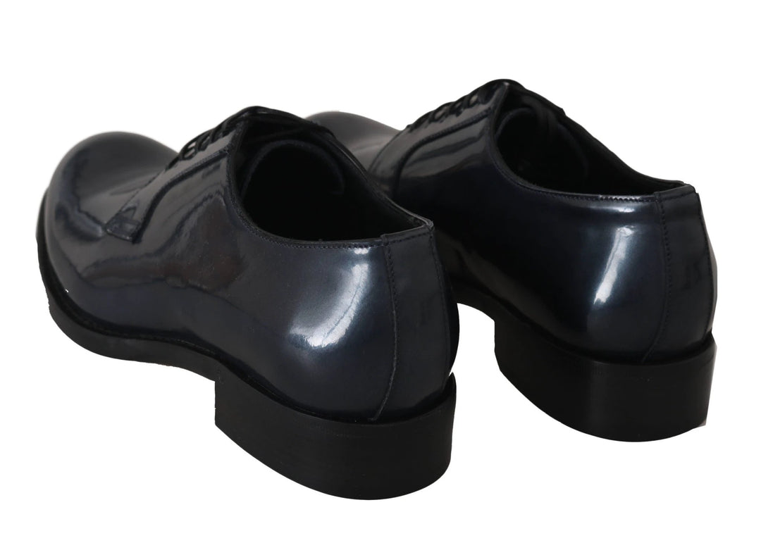 Dolce &amp; Gabbana Blue Leather Derby Dress Formal Shoes by Dolce &amp; Gabbana outlet now on sale