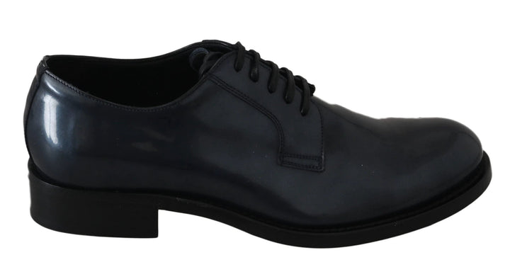 Dolce &amp; Gabbana Blue Leather Derby Dress Formal Shoes by Dolce &amp; Gabbana outlet now on sale