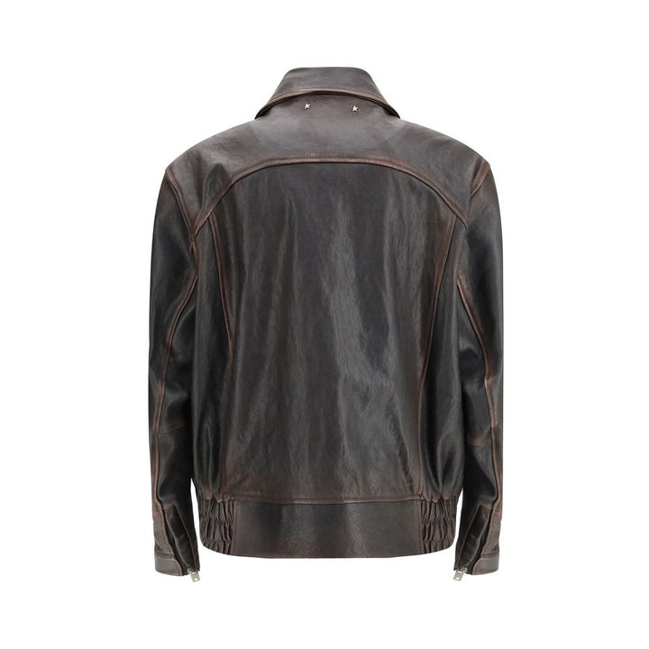 Golden Goose Brown Goatskin Bomber
