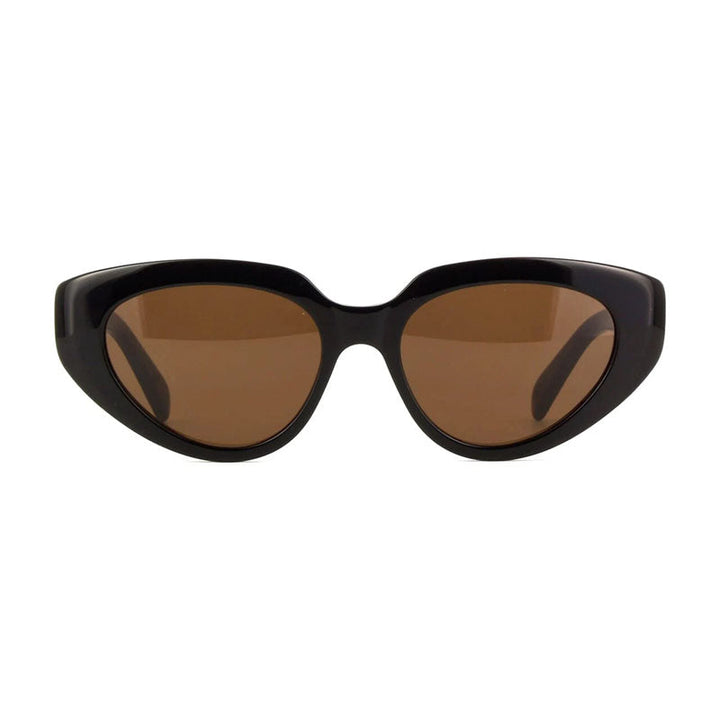 Celine Sunglasses Cat Eye Full Rim, Shiny Black Frame and Brown Lens CL40286I01E