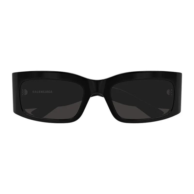 Balenciaga Sunglasses Rectangle Full Rim, Black Frame And Grey Lens Bb0328S001
