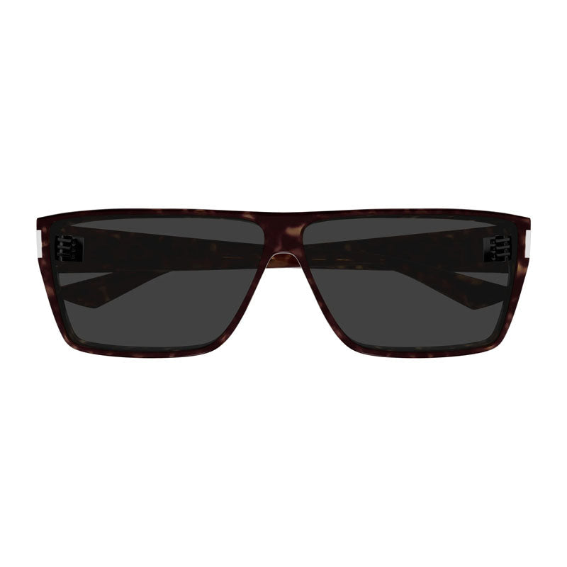 Saint Laurent Sunglasses Square Full Rim, Dark Havana Frame and Grey Lens SL757002