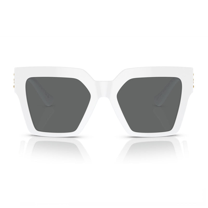 Versace Butterfly Full Rim, with a White frame and Dark Grey lens.