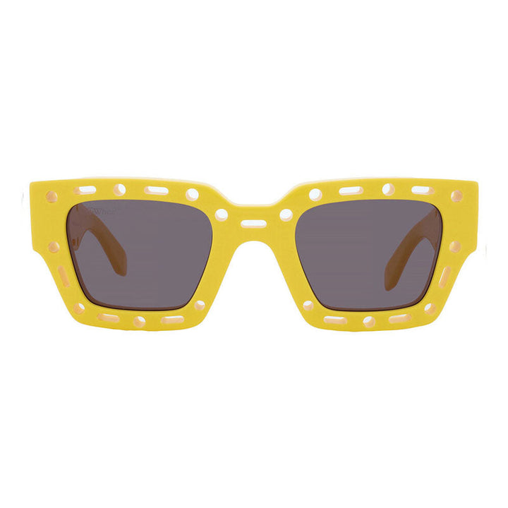 Off-White Sunglasses Square Full Rim, Yellow Frame and Grey Lens OERI026MERCER1807
