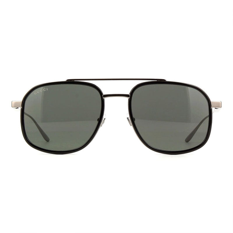 Gucci Aviator Full Rim, with a Ruthenium Black frame and Grey lens.