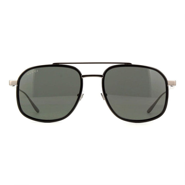 Gucci Aviator Full Rim, with a Ruthenium Black frame and Grey lens.
