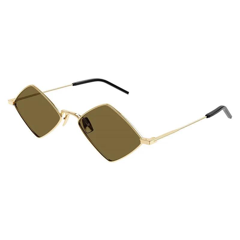 Saint Laurent Sunglasses Geometric Full Rim, Silver Frame And Silver Flash Lens
