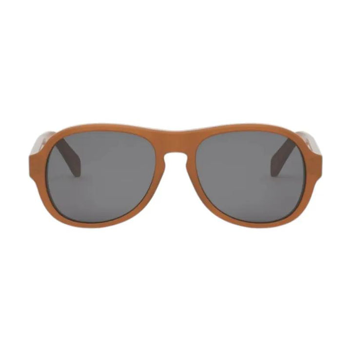 Celine Sunglasses Aviator Full Rim, Brown Frame And Grey Lens Cl40298I45A
