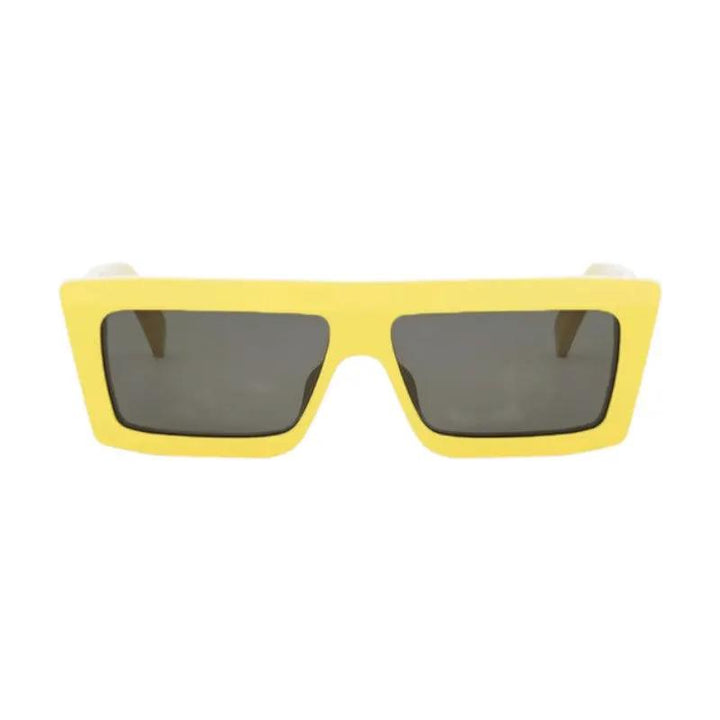 Celine Sunglasses Square Full Rim, Yellow Frame And Grey Lens Cl40214U39A