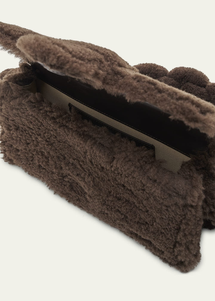 Jacquemus Le Bambidou Fur Shoulder Bag 'Dark Brown'