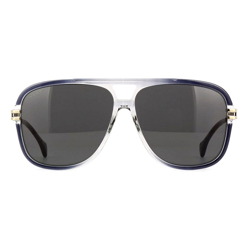 Gucci Sunglasses Aviator Full Rim, Grey Gold Frame and Grey Lens GG1105S001