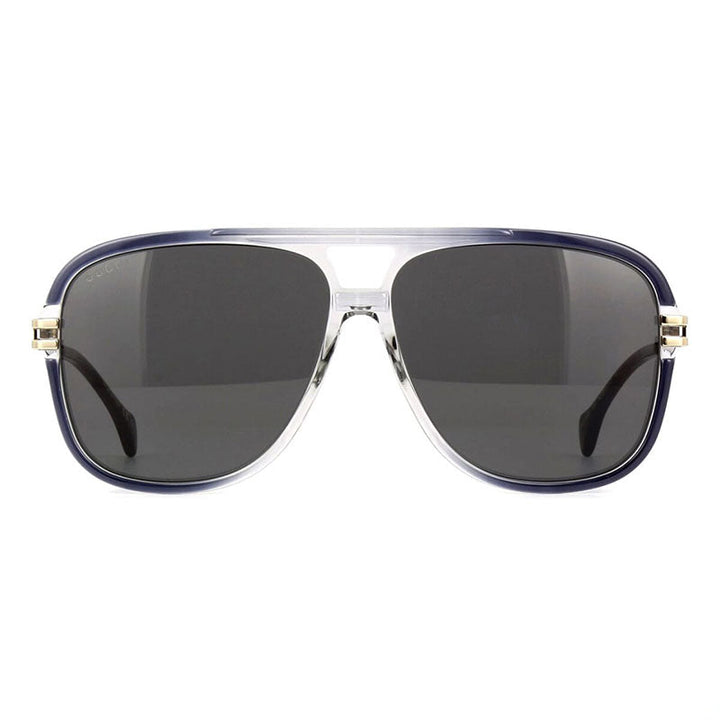 Gucci Sunglasses Aviator Full Rim, Grey Gold Frame and Grey Lens GG1105S001