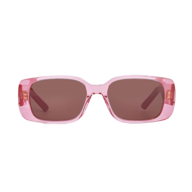 Dior Sunglasses Rectangle Full Rim, Translucent Fuchsia Frame and Bordeaux Lens WILDIORS2U28B0
