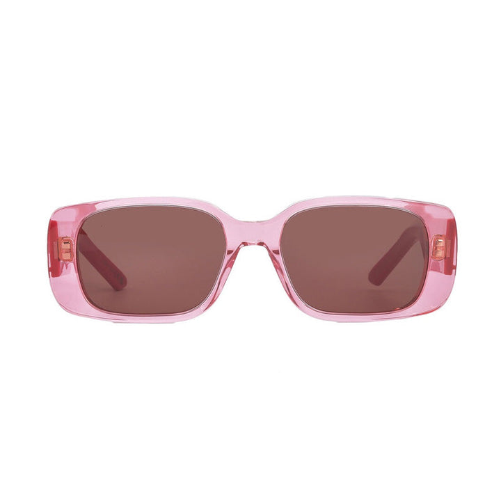 Dior Sunglasses Rectangle Full Rim, Translucent Fuchsia Frame and Bordeaux Lens WILDIORS2U28B0