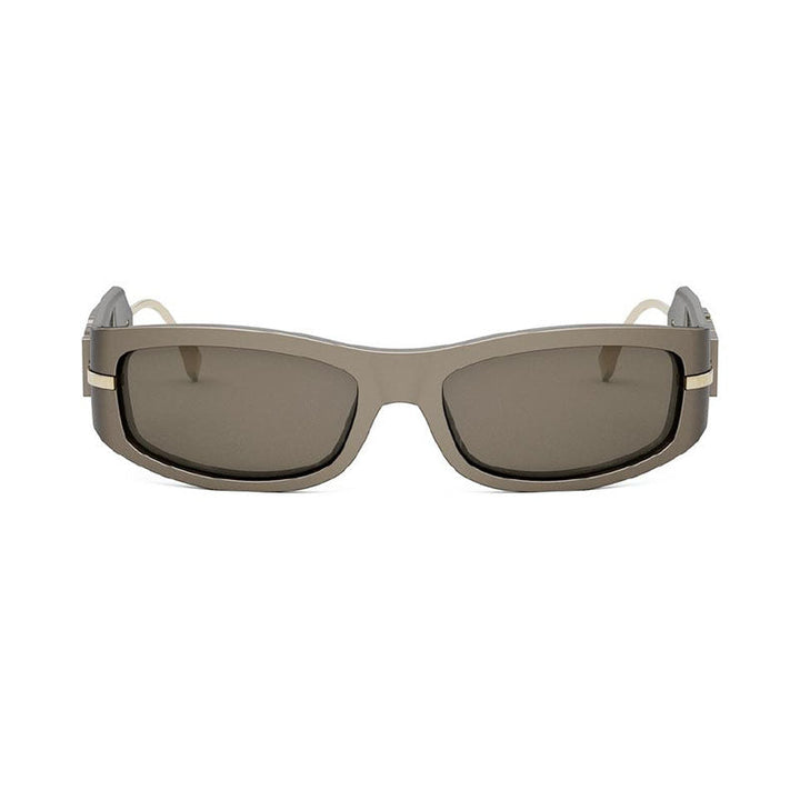 Fendi Sunglasses Oval Full Rim, Shiny Brown Frame and Brown Lens FE40120I45E