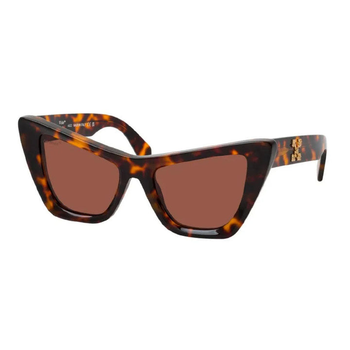 Off-White Sunglasses Cat Eye Full Rim, Havana Frame and Brown Lens EDVARD6064