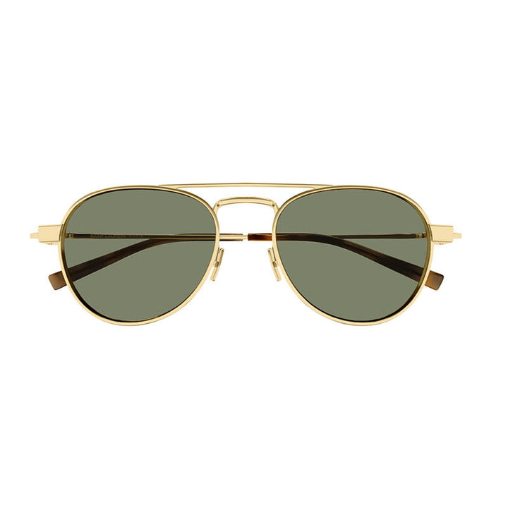Saint Laurent Sunglasses Browline Full Rim, Shiny Gold Frame and Green Lens SL708003