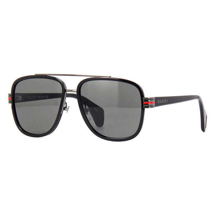 Gucci Aviator Full Rim, with a Black frame and Grey lens.