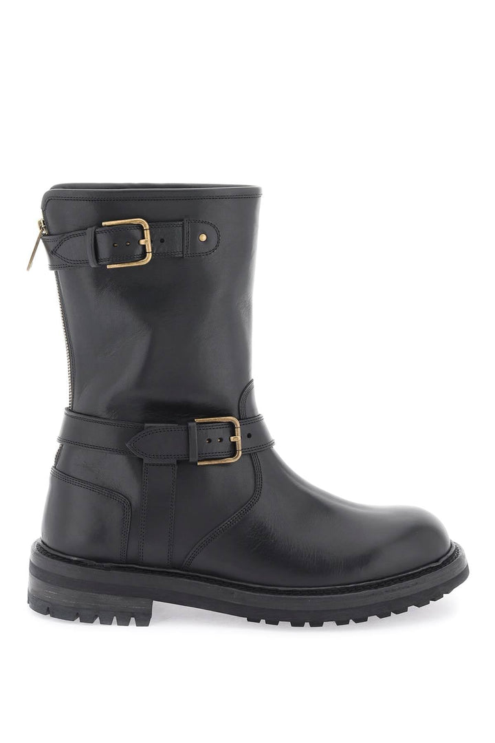 Dolce & Gabbana Leather Biker Boots