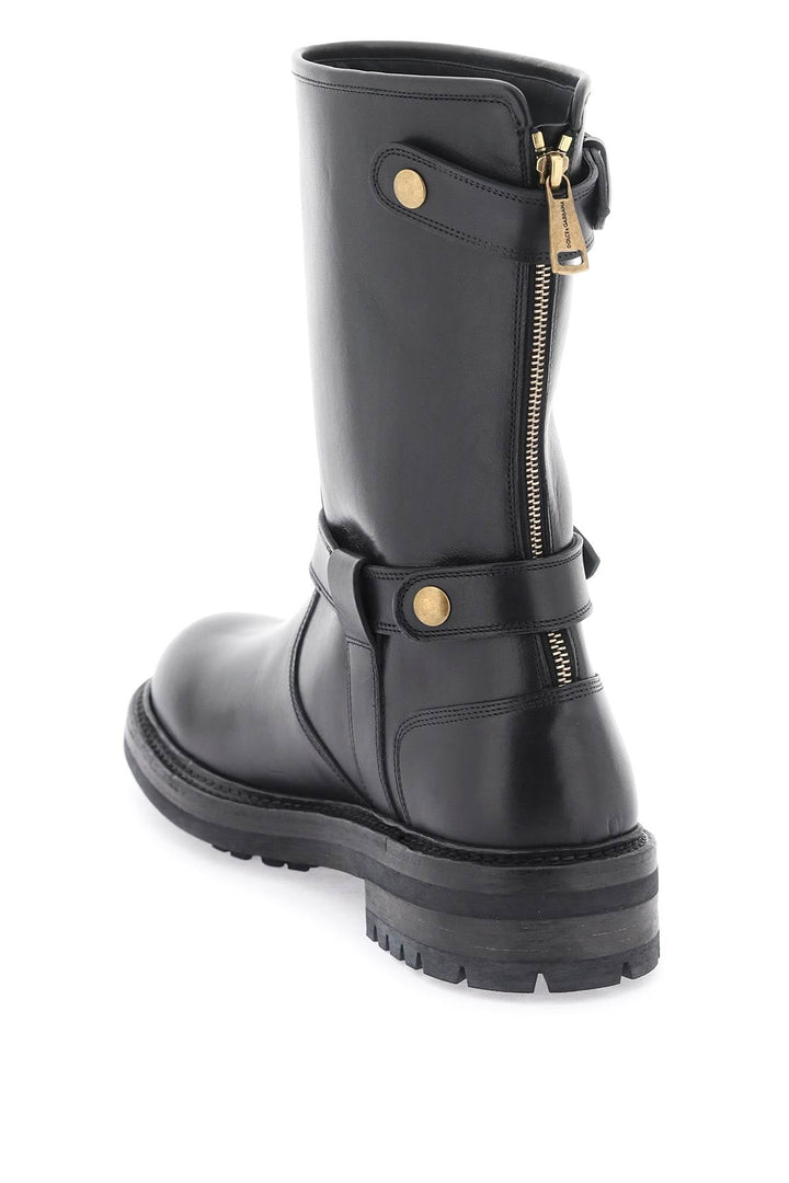 Dolce & Gabbana Leather Biker Boots