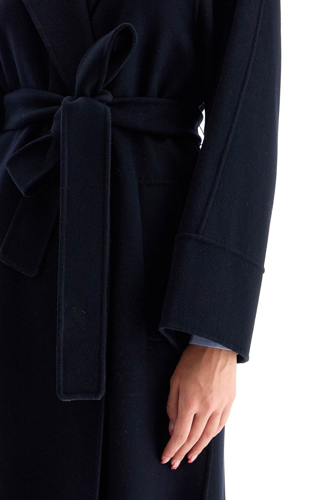 S Max Mara Woolen Robe-Style Coat With