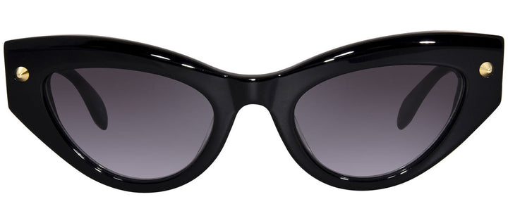 Alexander McQueen AM 0407S 001 Cat-Eye Plastic Black Sunglasses with Grey Gradient Lens