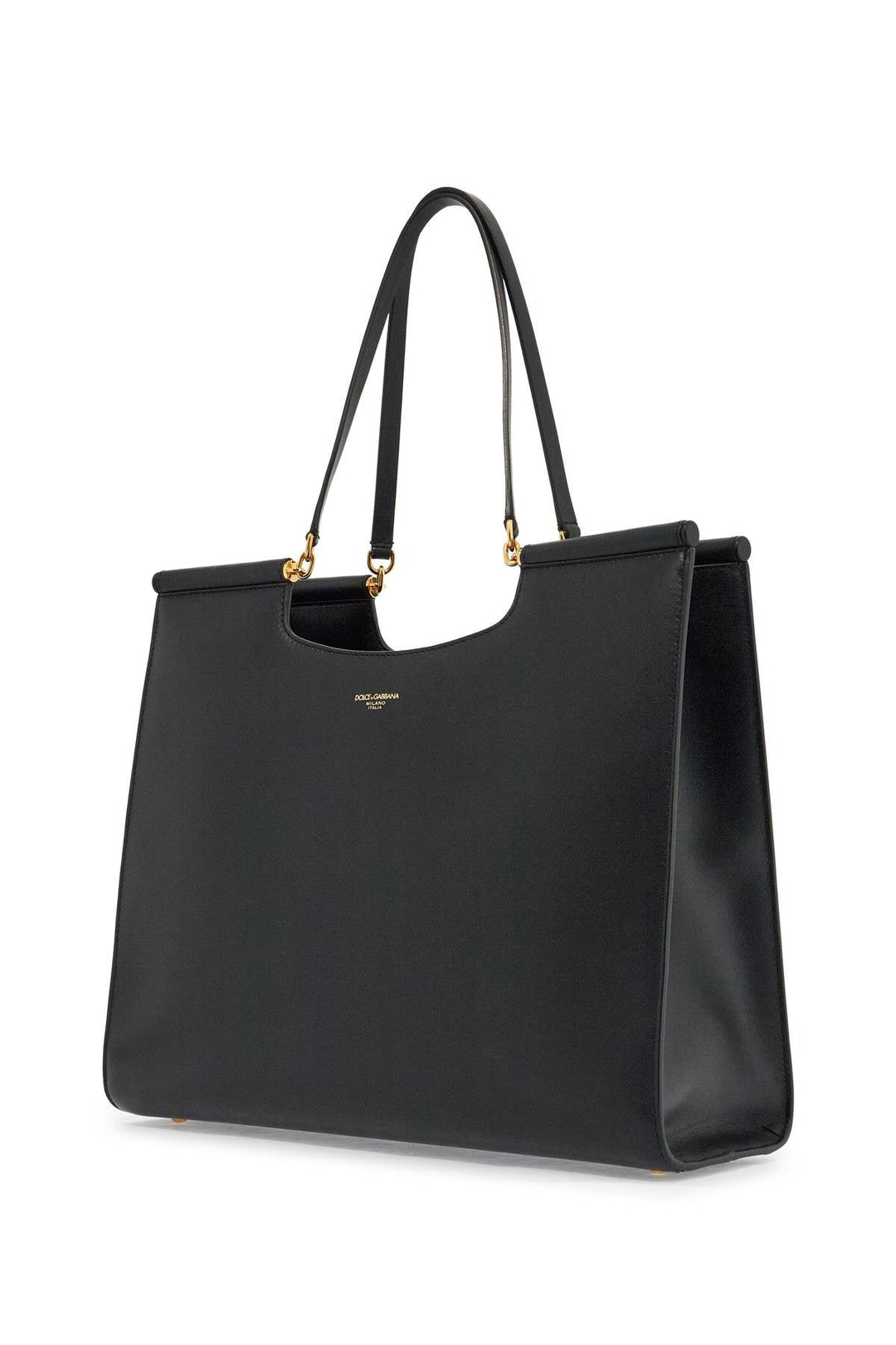 Dolce & Gabbana Large Black Leather Tote Bag