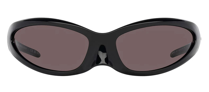 Balenciaga EXTREME BB 0251S 001 Wrap Plastic Black Sunglasses with Grey Lens