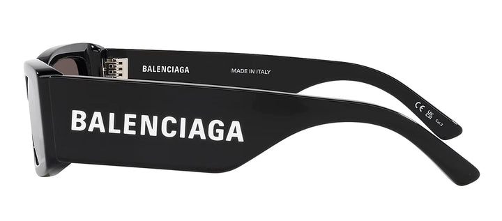 Balenciaga EVERYDAY BB 0260S 001 Rectangle Plastic Black Sunglasses with Grey Lens