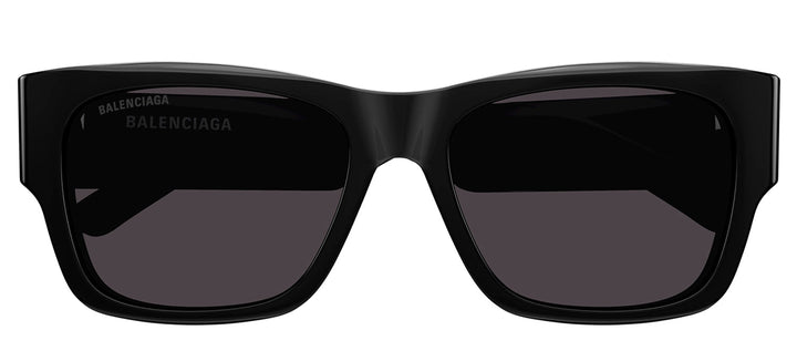 Balenciaga BB 0262SA 001 Square Plastic Black Sunglasses with Grey Lens