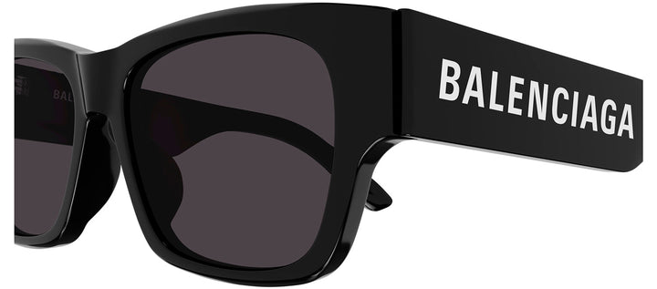 Balenciaga BB 0262SA 001 Square Plastic Black Sunglasses with Grey Lens