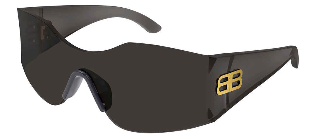 Balenciaga BB 0292S 001 Shield Plastic Grey Sunglasses with Grey Lens