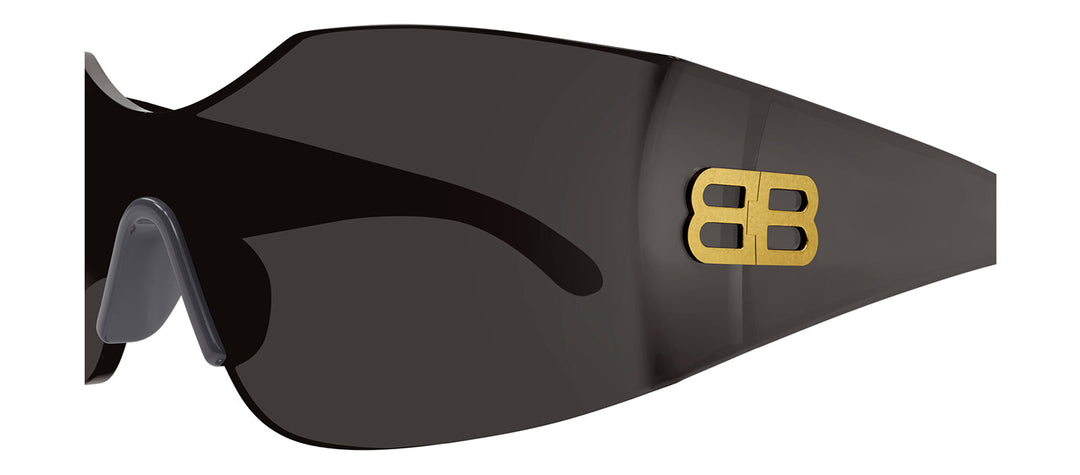Balenciaga BB 0292S 001 Shield Plastic Grey Sunglasses with Grey Lens